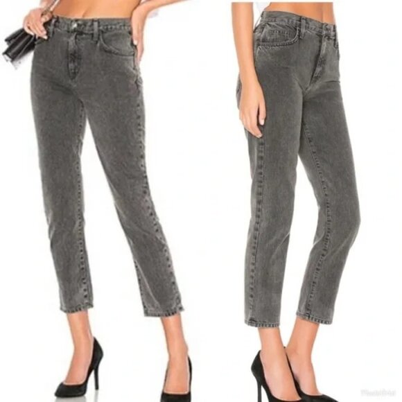 Current/Elliott Denim - Current/Elliott Jeans 26 The Vintage Cropped Slim Straight Leg Jeans Faulkner